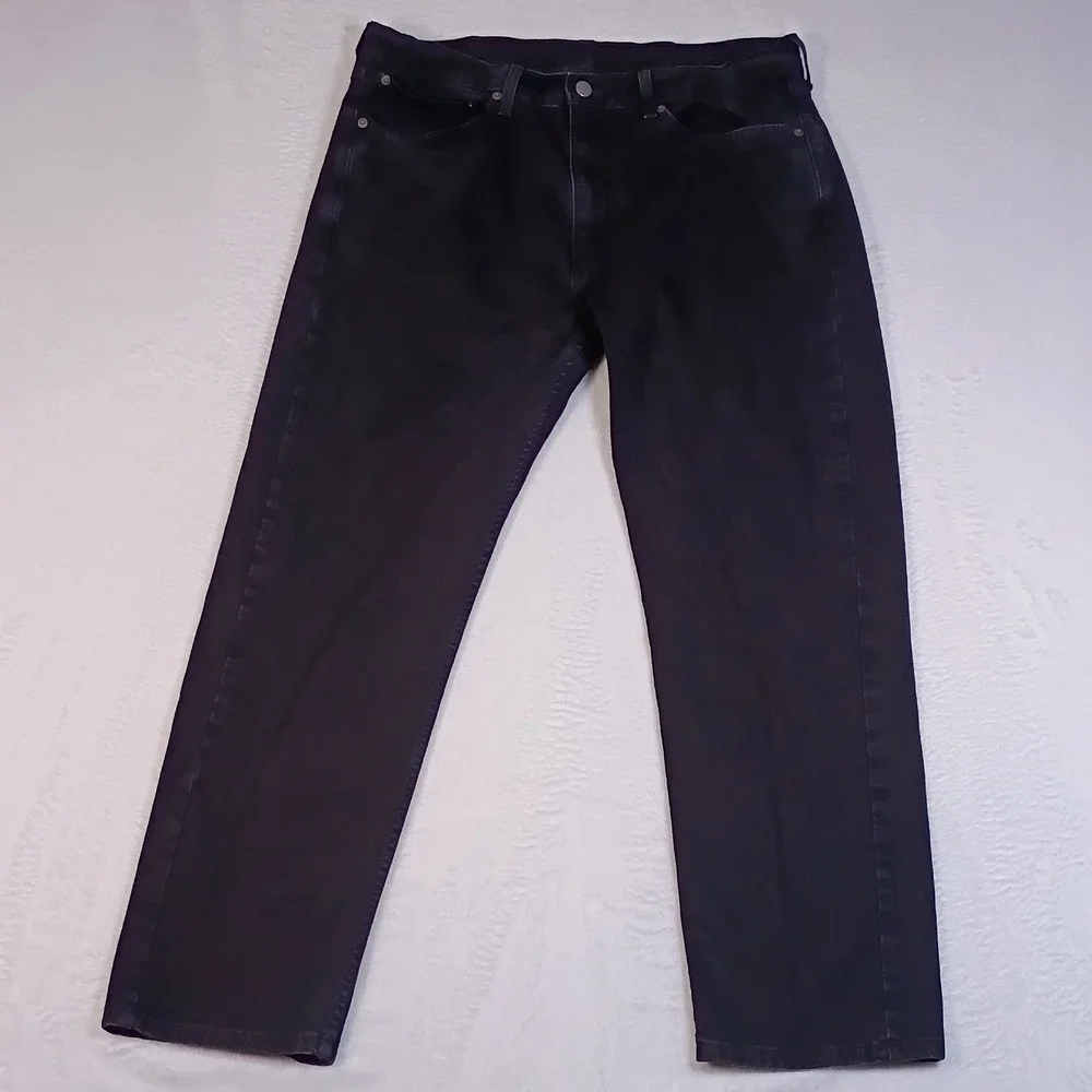Levis 505 Regular Fit Mens Black Jeans Straight Leg Denim W36 L30‎